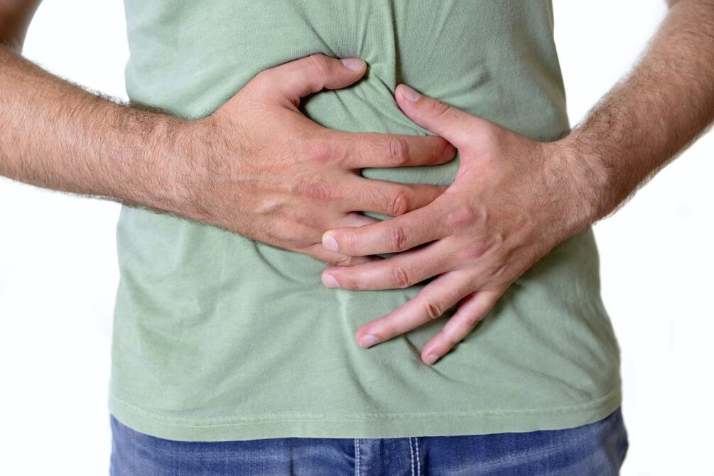 stomach ache due to parasites